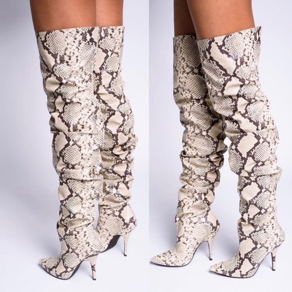 🔥🔥Snake thigh high over the knee high heel boots - Picture 6 of 7